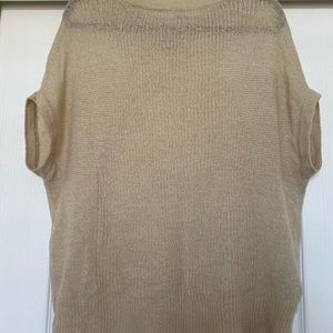 Worthigton Creme/Light Beige Short-Sleeve Sheer Sweater
